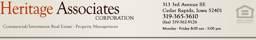 Heritage Associates Corporation - Apartments, Condos, Commerical & Investment Property - 313 3rd Ave. SE - Cedar Rapids, Iowa 52402 - 319-365-3610